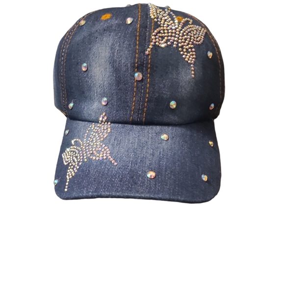 💕HP💕NWT Denim/Bling Baseball Hat💕 - Picture 8 of 10